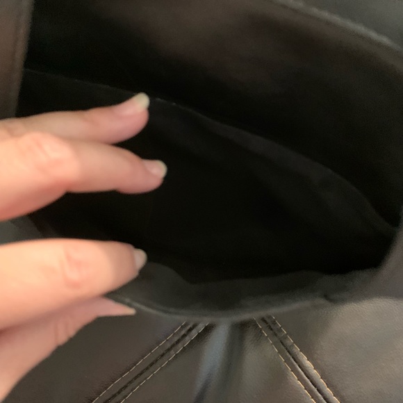 Strada Black Leather BAG Double Handle, Lots of Pockets - Picture 7 of 9